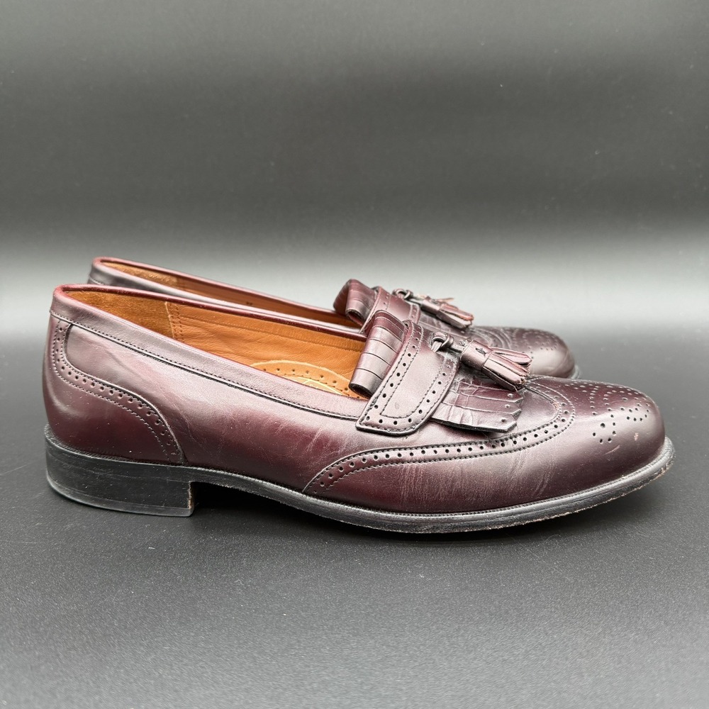 Men's‎ Bostonian Classic Wingtip Tassel Loafers Burgundy Size 9.5 M
